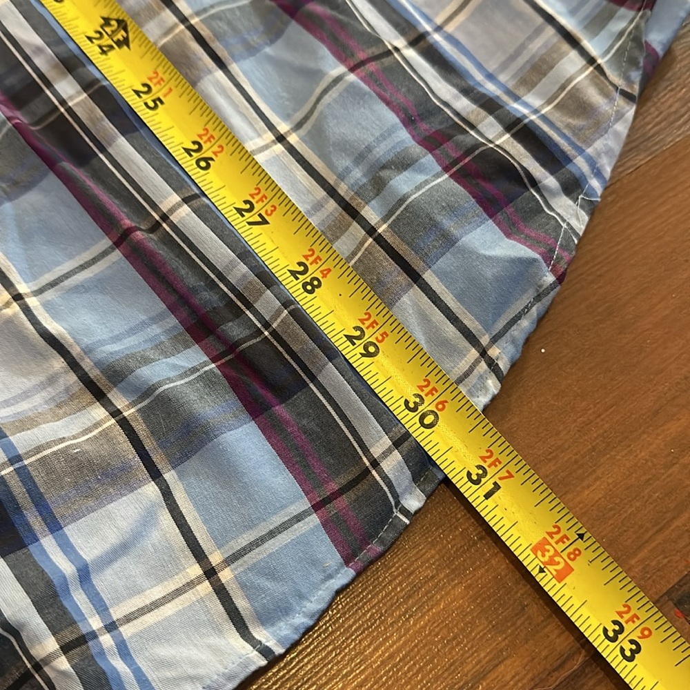 Saddlebred Blue White Purple Plaid Long Sleeve Button Down Mens Shirt XXL - Picture 11 of 13